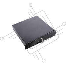 Полка (ящик) для документации 2U (ТСВ-Д-2U.450-9005) черный цвет