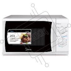 Микроволновая печь Midea MM720CFB белый, 20 л, 700 Вт, переключатели - поворотный механизм