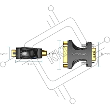 Адаптер-переходник Vention DVI-I 24+5F/ VGA 15M