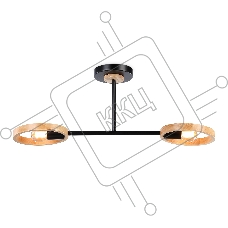 Светильник Ambrella light TR8244/2 BK/LWD черный/светлое дерево E27/2 max 40W 590*165*220