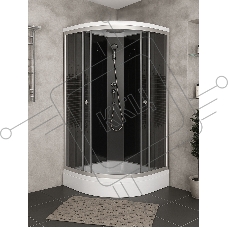 Душевая кабина BAU Stil с поддоном 90x90х215, прозрачное закаленное стекло с черным рисунком 4 мм, матовый профиль