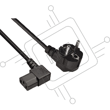 Кабель питания ExeGate PC-1,2 OfficePC 450W (Евровилка Schuko ->С13 угловой) VDE-250V черный, 1.2м