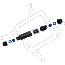 Кабельный коннектор I-образный (5PIN) IP68 REXANT