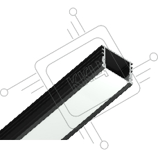 Алюминиевый профиль Ambrella light GP1750BK черный 2000*15.7*12