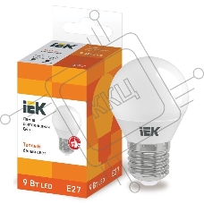 Лампа Iek LLE-G45-9-230-30-E27 светодиодная ECO G45 шар 9Вт 230В 3000К E27