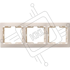 Рамка Iek EMK30-K33-DM РГ-3-ККм 3местн. горизонт. КВАРТА (кремовый)
