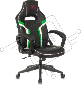 Кресло игровое ZOMBIE Z3, на колесиках, искусственная кожа, черный/зеленый [viking zombie z3 grn]