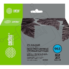 Картридж струйный Cactus CS-3JA26AE 963 черный (23 мл) для HP OfficeJet 9010/9012/9013/9014