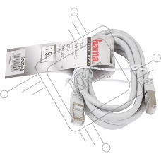 Патч-корд Hama H-20140 8p8c (RJ45) (m-m) CAT5e STP 1.5 м 1000 Мбит/с серый 