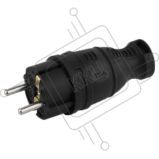 Вилка AY-KA прямая каучук с/з 16А IP44 черная (5511500)