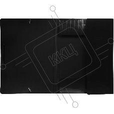 Папка на резинке Бюрократ DeLuxe DL510BLCK A4, пластик, корешок 30мм, 0.7мм, черный