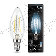 Лампа светодиодная филаментная Black Filament 11Вт свеча 4100К E14 Gauss 103801211