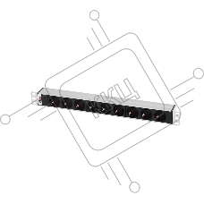 Блок розеток Rem-10 без шнура с инд., 9 Sсhuko, вход IEC 60320 C14, 10A, алюм., 19