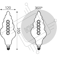 Лампа филам. Gauss Filament Vintage 6Вт цок.:E27 спираль 220B 2400K св.свеч.бел.теп. (упак.:1шт) (166802008)