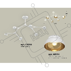 Светильник Ambrella light XB9055101/6 SWH/PYG/CL белый песок/золото желтое полированное/прозрачный GX53 (C9055, N8144)