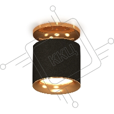 Светильник Ambrella Light XS7402102 SBK/PYG черный песок/золото желтое полированное MR16 GU5.3 (N7929, C7402, N7014)