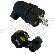Вилка AY-KA угловая каучук с/з 16А IP44 черная (5511200)