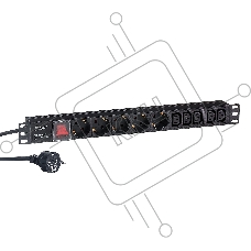 Блок розеток горизонтальный ExeGate ServerPro PDU-19H009 Al-5C135S-EU2.5-SW, 19