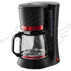 Кофеварка Delta LUX DL-8152 черная с красным