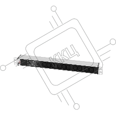 Блок розеток Rem-10 без шнура с фил. и инд., 10 IEC 60320 C13, вход IEC 60320 C14, 10A, алюм., 19
