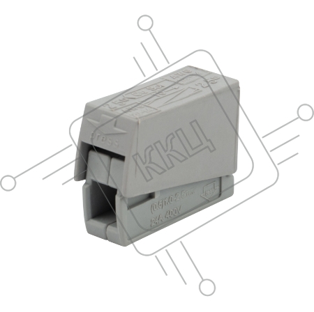 Строительно-монтажная клемма СМК 224 для светильника на 1 проводник (1,0-2,5)/(0,5-2,5) мм², серая (100 шт./уп.) REXANT
