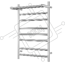 Полотенцесушитель электрический с полкой BAU Stil Shelf 50х80, 7 планок, универсальный, нерж. сталь