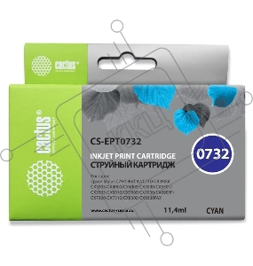 Картридж струйный Cactus CS-EPT0732 голубой для Epson Stylus С79/ C110/ СХ3900/ CX4900 (11,4ml)