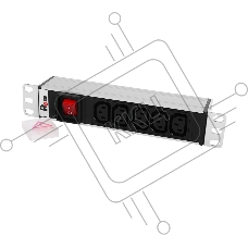 Блок розеток ЦМО Rem-10 без шнура с выкл., 5 IEC 60320 C13, вход IEC 60320 C14, 10A, алюм., 10
