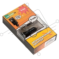 Автомобильная зарядка (от прикуривателя) 2USB 2.4A для Apple 8-pin More choice AC22i черный