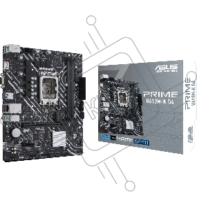 Материнская плата ASUS PRIME H610M-K D4 Soc-1700 Intel H610 2xDDR4 mATX AC`97 8ch(7.1) GbLAN+VGA+HDMI