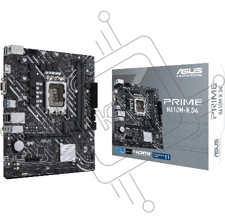 Материнская плата ASUS PRIME H610M-K D4 Soc-1700 Intel H610 2xDDR4 mATX AC`97 8ch(7.1) GbLAN+VGA+HDMI