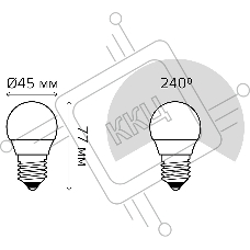 Лампа светодиодная Gauss 9.5Вт цок.:E27 шар 220B 4100K св.свеч.бел.нейт. P45 (упак.:10шт) (105102210)