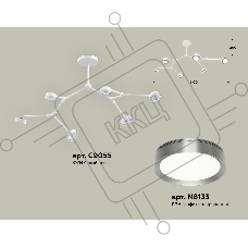Светильник Ambrella light XB9055151/6 SWH/PPH белый песок/графит полированный GX53 (C9055, N8133)