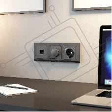 Розетка Ethernet RJ-45 (графит матовый)