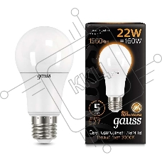 Лампа светодиодная A70 22Вт 3000К E27 Gauss 102502122