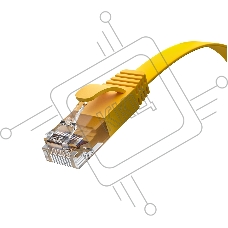 Патч-корд GCR PROF плоский прямой 2.0m, UTP медь кат.6, желтый, 30 AWG, ethernet high speed 10 Gbит/с, RJ45, T568B, GCR-52827 Патч-корд GCR PROF плоский прямой 2.0m, UTP медь кат.6, желтый, 30 AWG, ethernet high speed 10 Gbит/с, RJ45, T568B, GCR-52827