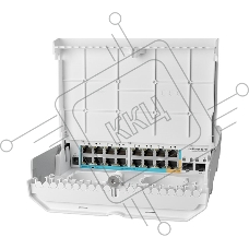 Коммутатор MikroTik netPower 15FR with 800MHz CPU, 256MB RAM, 16 x 10/100Mbps Ethernet ports (15 with Reverse POE-in, 1 with PoE-OUT), 2 x SFP, RouterOS L5 or SwitchOS (dual boot), outdoor enclosure, mounting ki