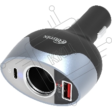 Разветвитель роз.прикуривателя Ritmix RM-12XQPD 1xSoc 2xUSB черный/серебристый/серебристый (80000163)