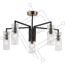 Люстра Ambrella light LH56113/5 BK/BS/CL черный/латунь/прозрачный E14*5 max 40W D605*350