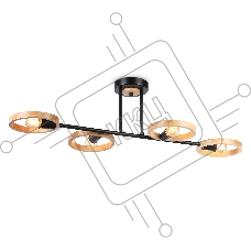 Светильник Ambrella light TR8248/4 BK/LWD черный/светлое дерево E27/4 max 40W 840*360*220