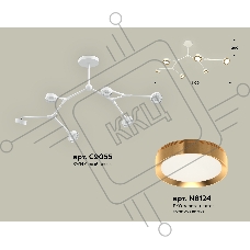 Светильник Ambrella light XB9055152/6 SWH/PYG белый песок/золото желтое полированное GX53 (C9055, N8124)