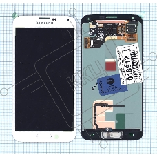 Дисплей для Samsung Galaxy S5 SM-G900H белый с кнопкой home