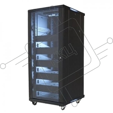 Телекоммуникационный шкаф Wize W27UR (Рэковая стойка)19”, высота 27U, габариты 1388х600х610 мм, вентиляция, колесики, макс. вес нагрузки 798 кг, сталь, черный