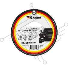 Изолента автомобильная KRANZ полиэстер, 0.17х25 мм, 25 м