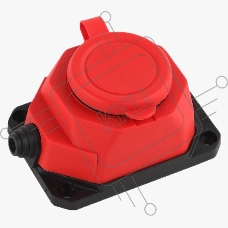 Колодка AY-KA ОУ 1-ая каучук с/з 16A IP44 красный (5510001)