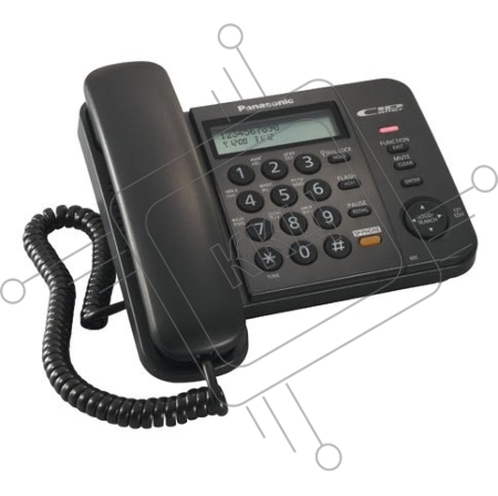 Телефон Panasonic KX-TS2358RUB (черный) {АОН,Caller ID,ЖКД,блокировка набора,выключение микрофона,кнопка 