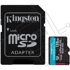 Карта памяти Kingston 128GB microSDXC Canvas Go Plus 170R A2 U3 V30 Card + ADP EAN: 740617301182