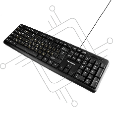 Клавиатура проводная Гарнизон GK-100XL, USB, черный, кабель 2м