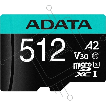 Карта памяти MICRO SDXC 512GB W/AD. AUSDX512GUI3V30SA2-RA1 ADATA