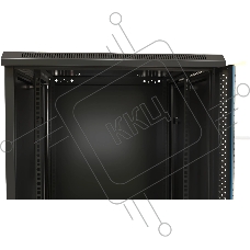 Шкаф коммутационный Hyperline (TWB-FC-1266-SR-RAL9004) настенный 12U 600x600мм пер.дв.металл 2 бок.пан. задн.дв.спл.стал.лист 60кг черный 650мм IP20 сталь